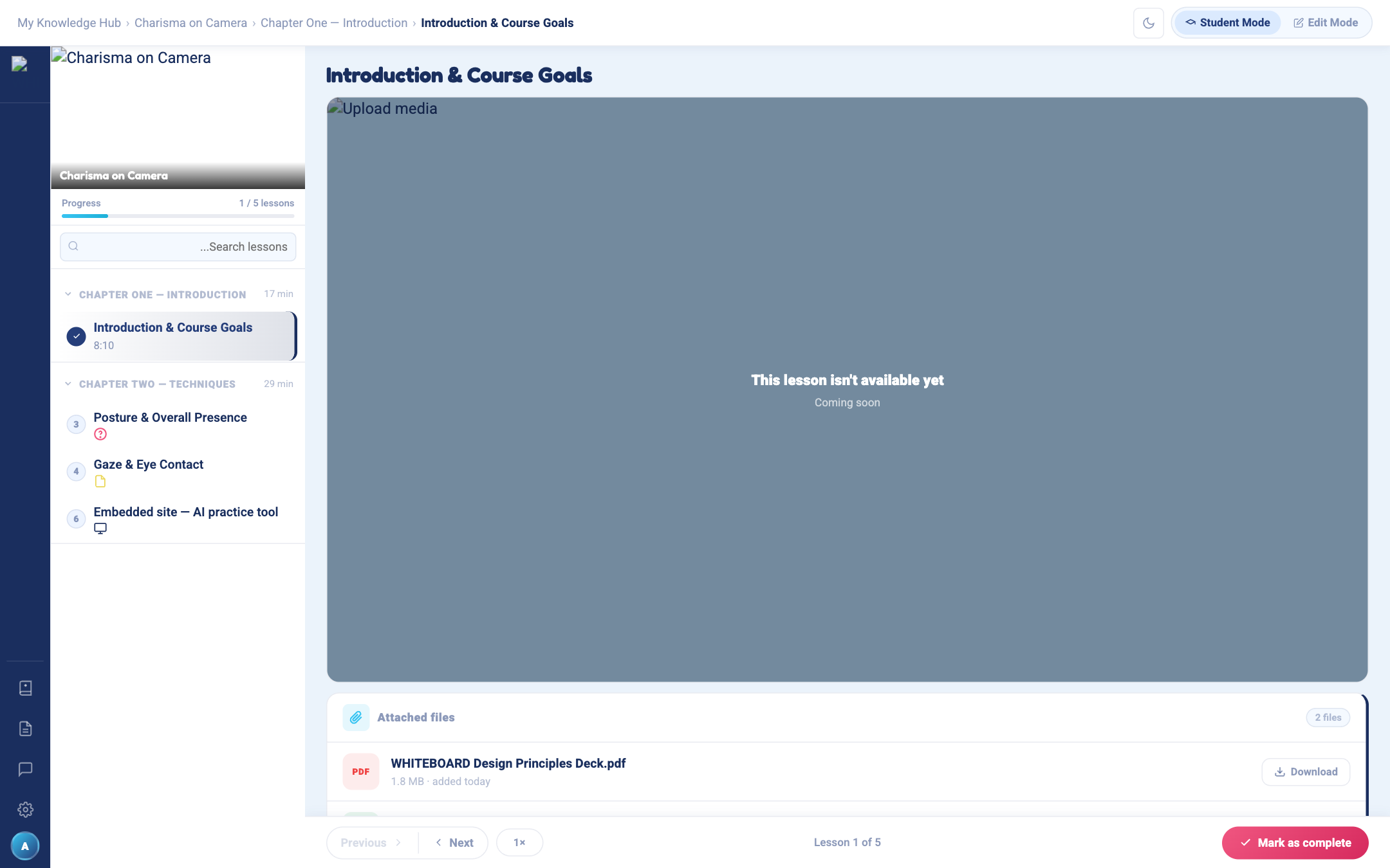 A screen from the system